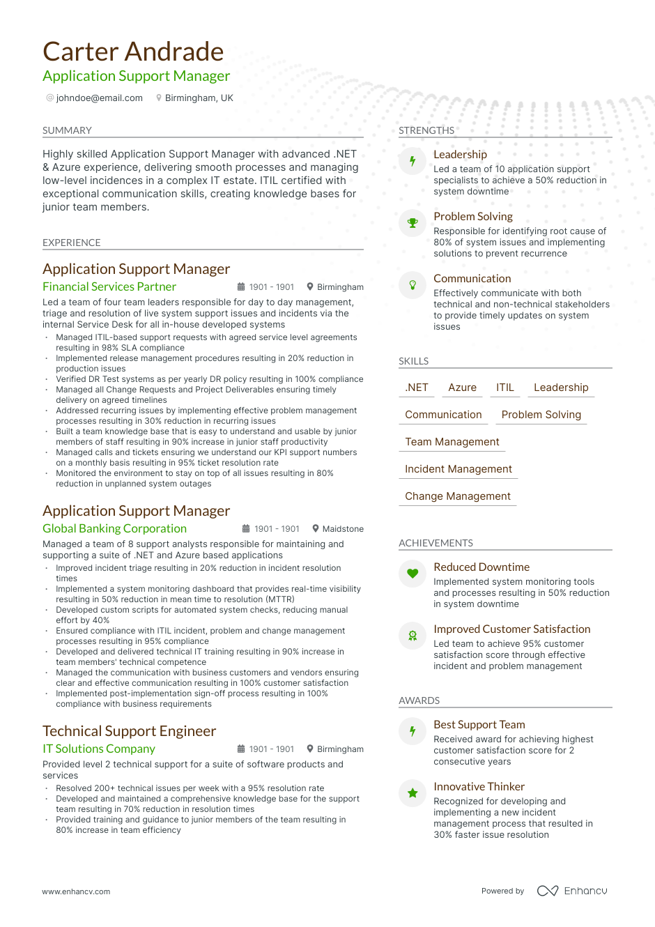 l3 application support resume