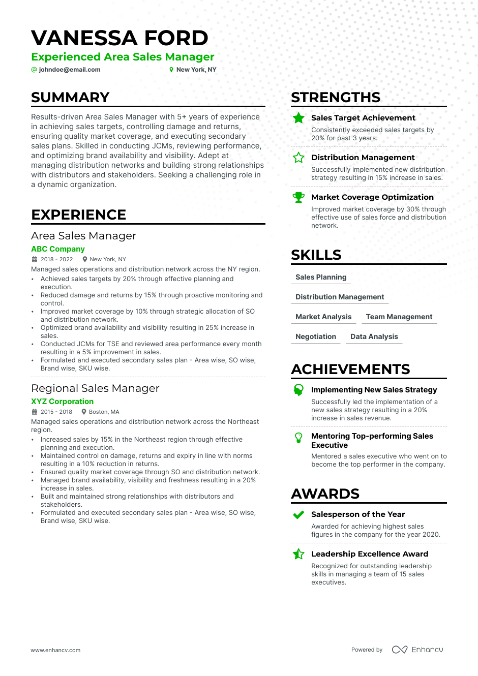 5 Area Sales Manager Resume Examples And Guide For 2023 9843