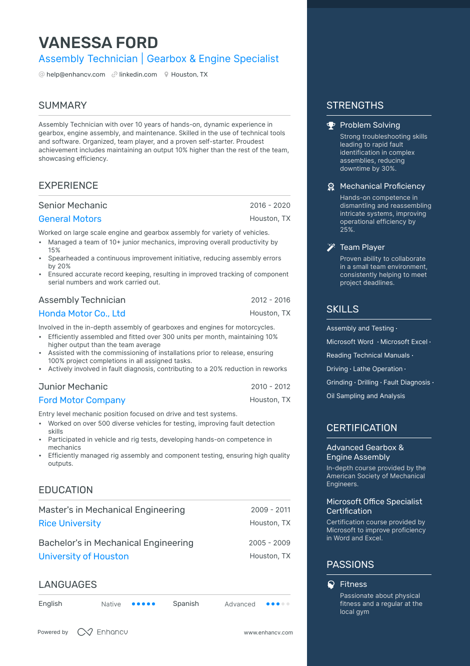 5 Assembly Technician Resume Examples & Guide for 2023