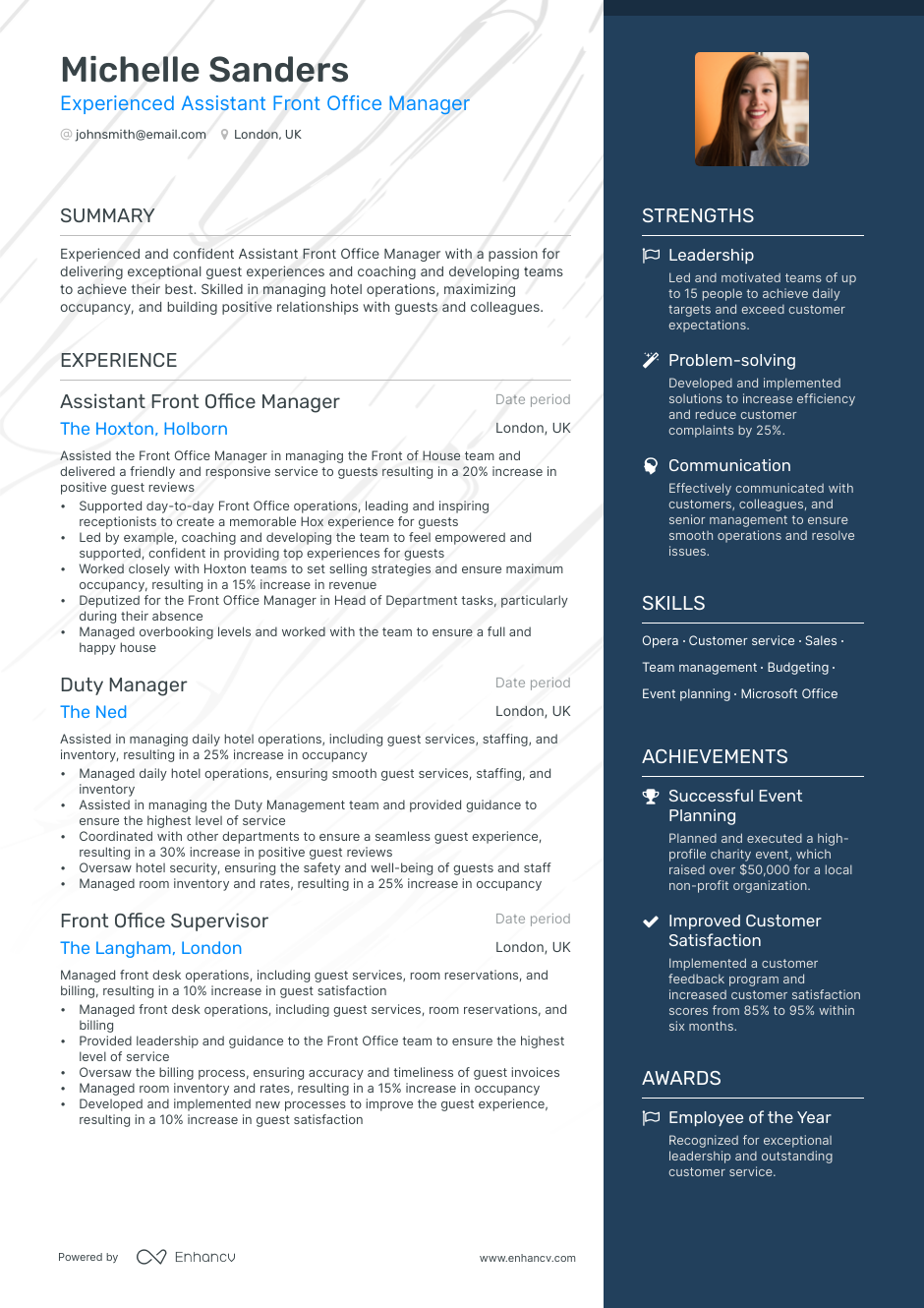 Assistant Front Office Manager Resume Examples & Guide for 2023 (Layout,  Skills, Keywords & Job Description)