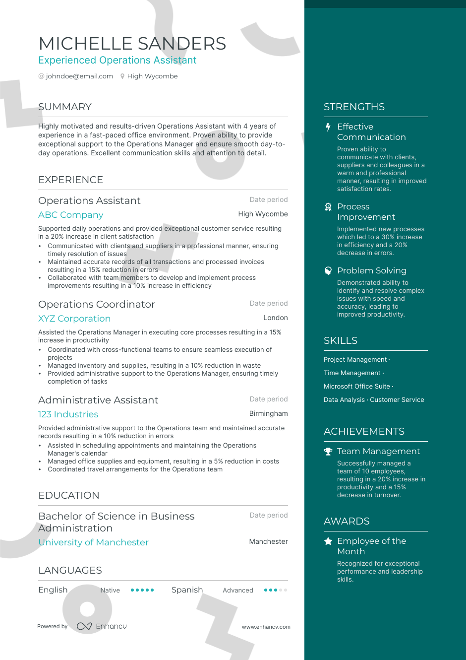 5 Assistant Operations Manager Resume Examples & Guide for 2023