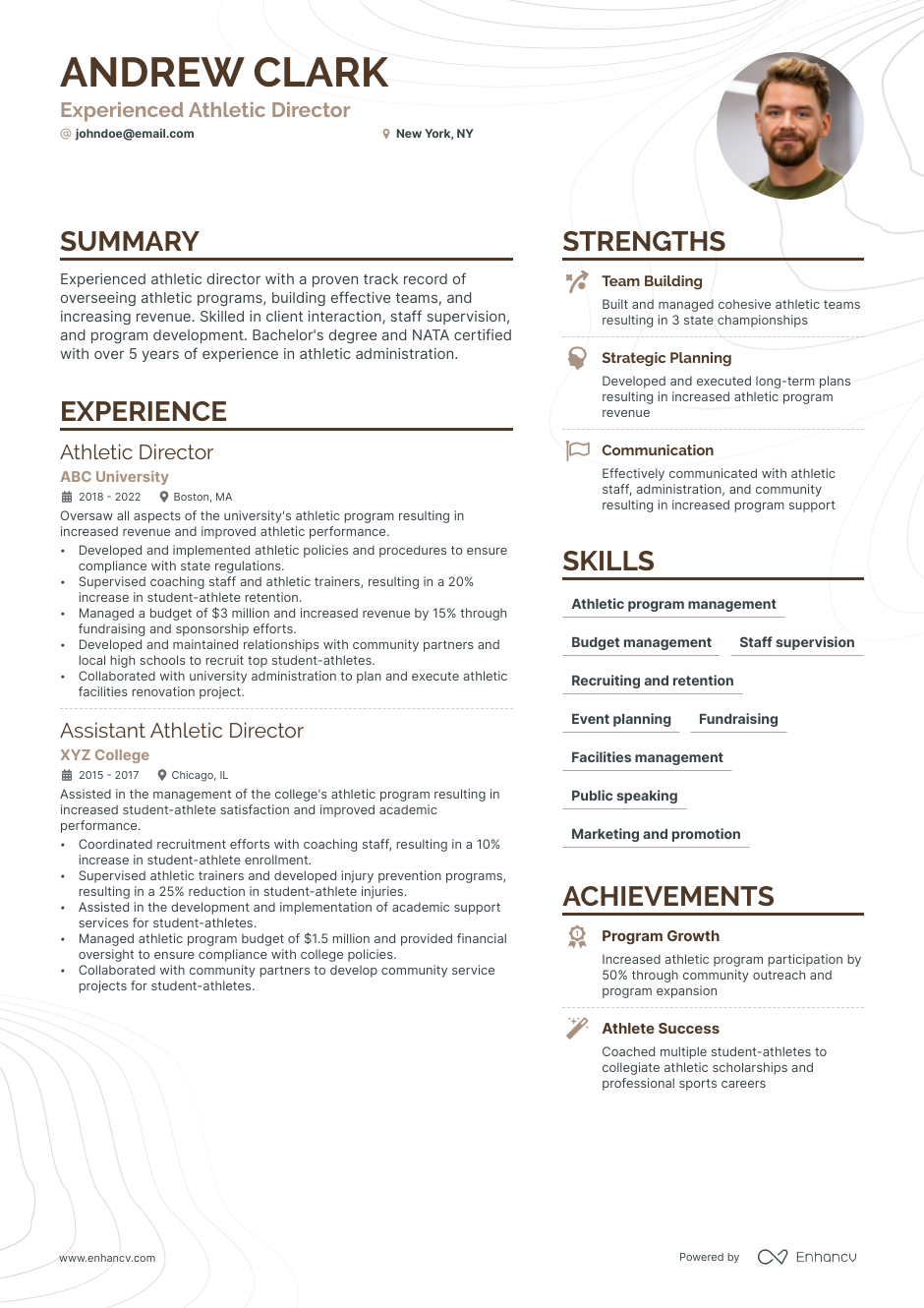 5 Athletic Director Resume Examples Guide for 2023