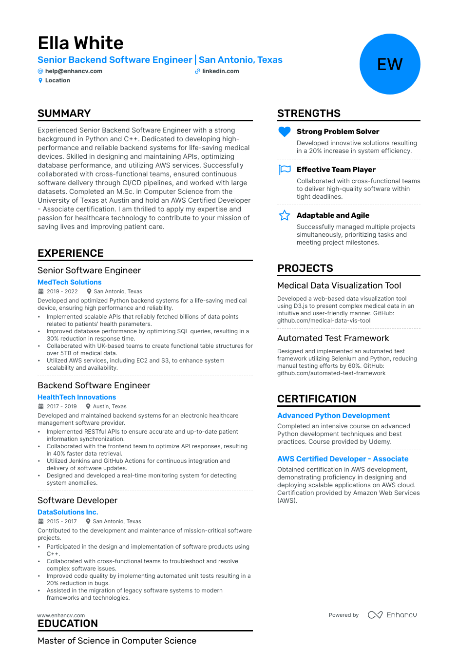 5 AWS Data Engineer Resume Examples & Guide for 2023