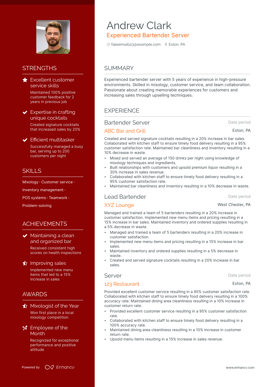 5 Bartender Server Resume Examples And Guide For 2023 2196