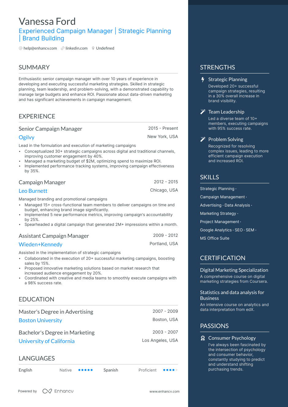 5 Campaign Manager Resume Examples & Guide for 2023