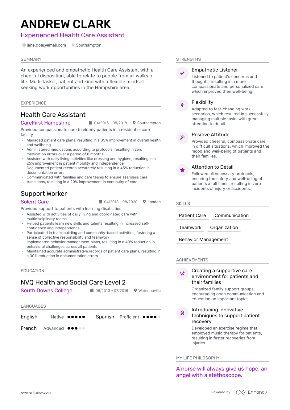 3 Care Assistant CV Examples For 2023