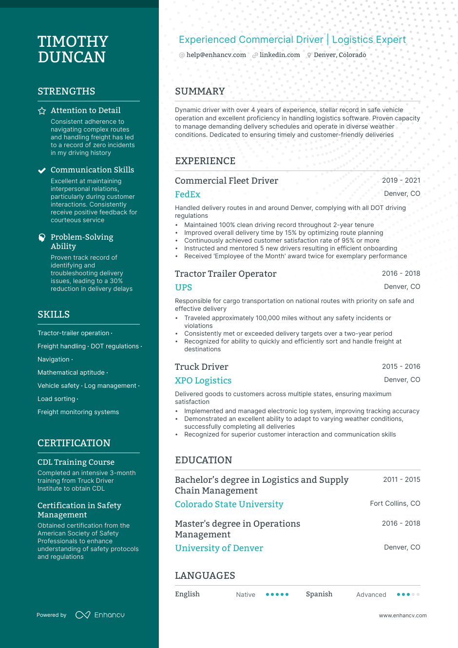 Truck Driver Resume Examples for 2023 (Template and Guide)