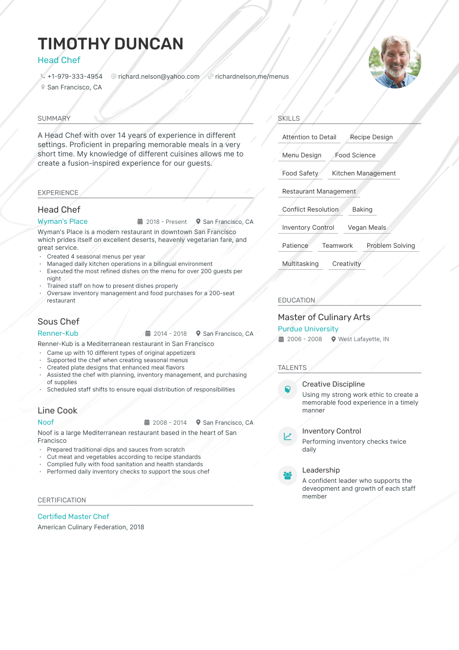 5 Chef Resume Examples & Guide For 2023