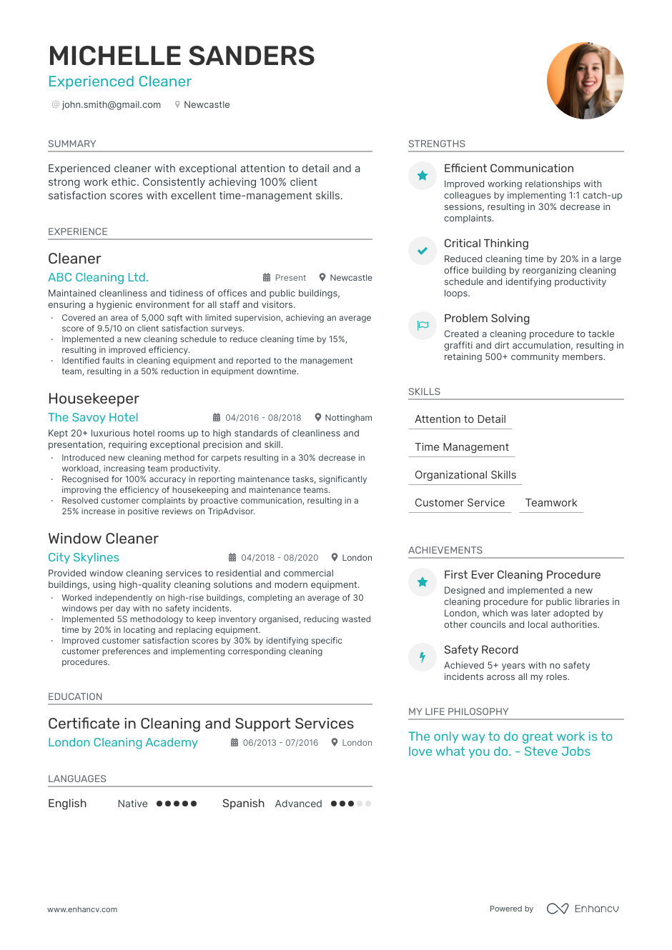 3 Cleaner CV Examples for 2023