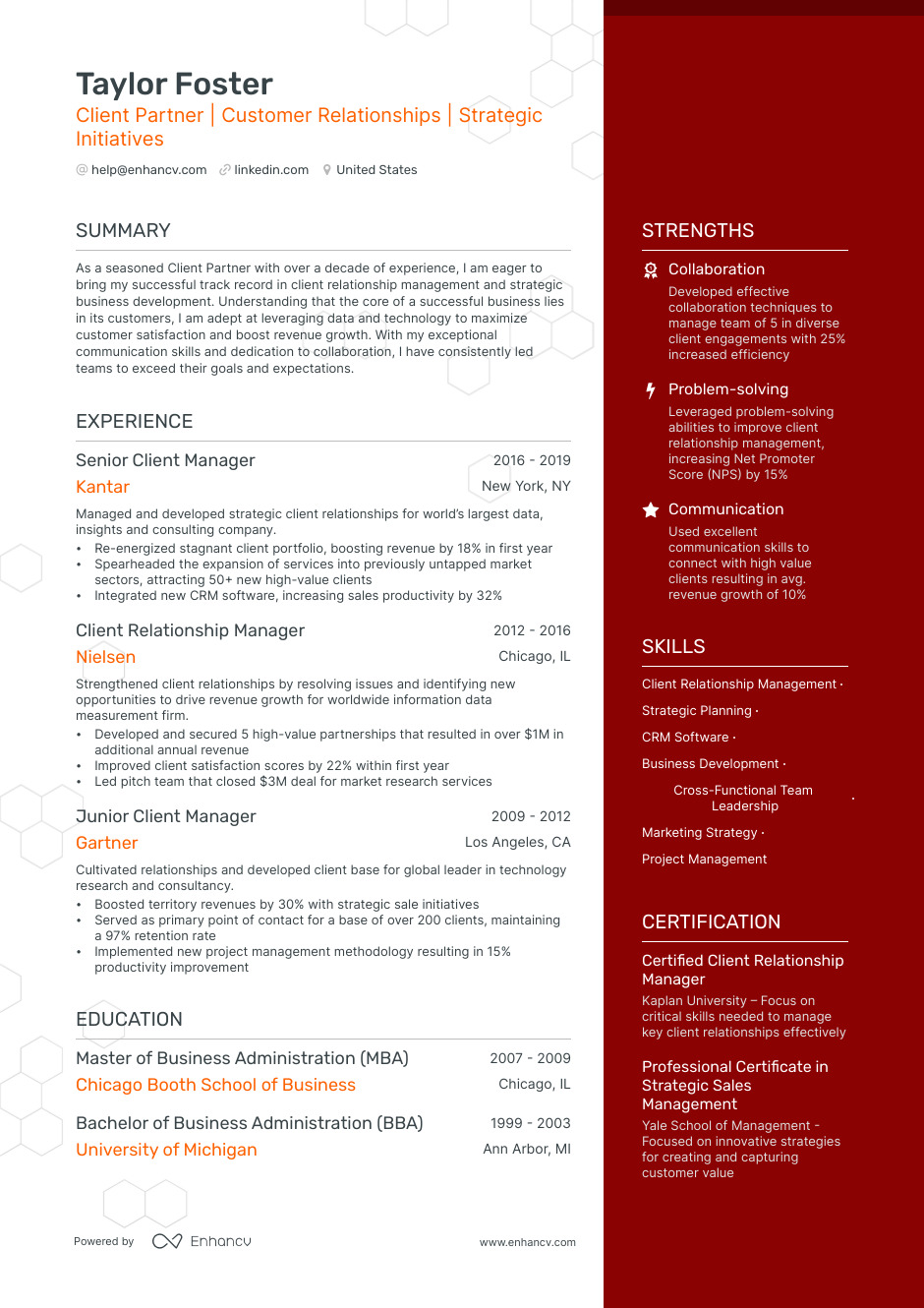 5 Client Partner Resume Examples & Guide for 2023