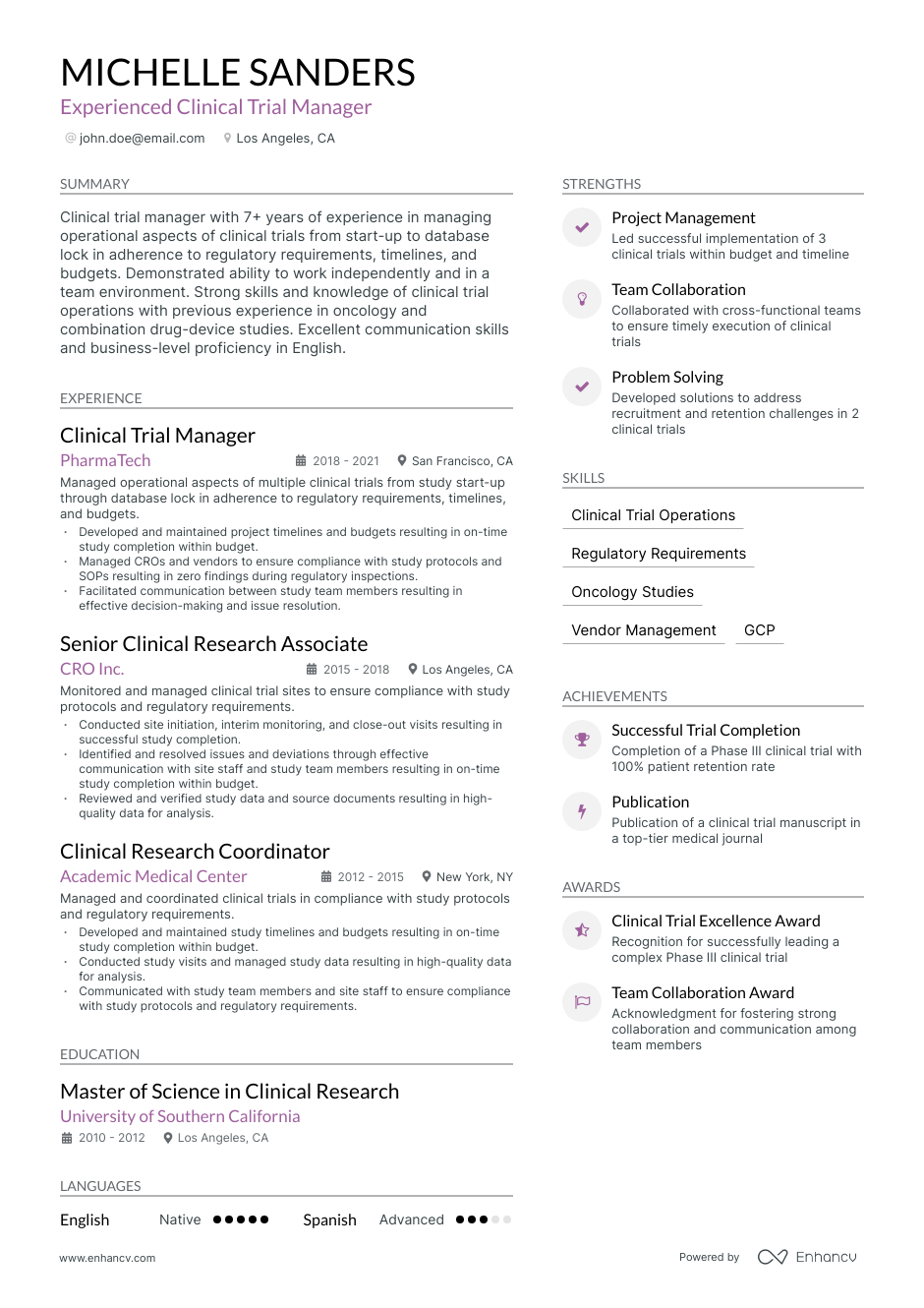 5 Clinical Trial Manager Resume Examples And Guide For 2023