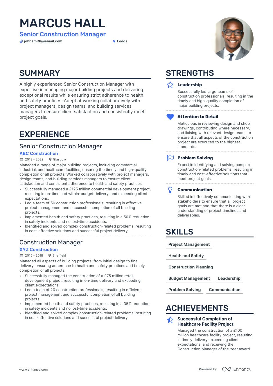 3 Construction CV Examples for 2023