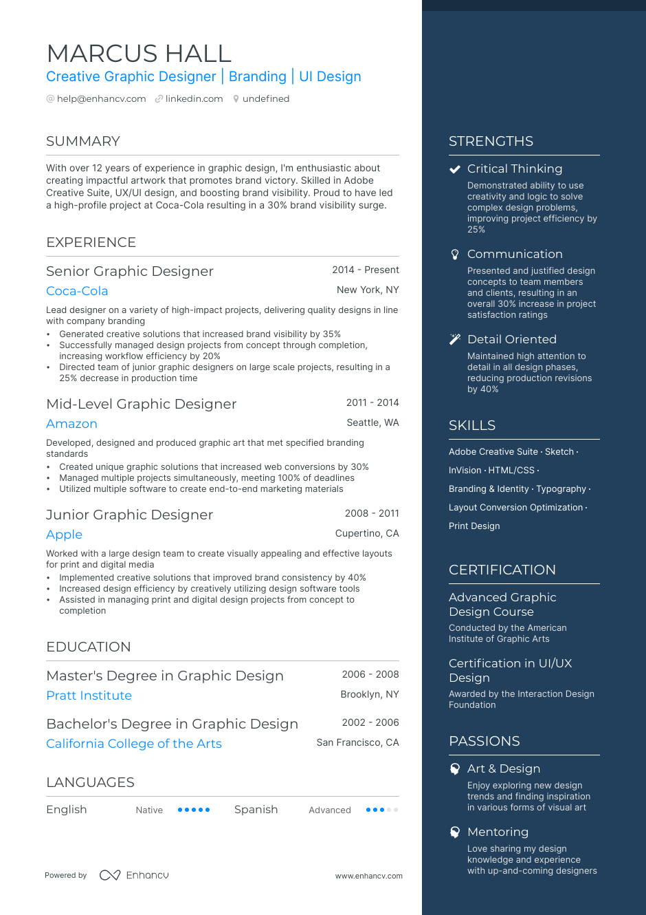 CV Resume – Executive Graphic Designer - UI Creative