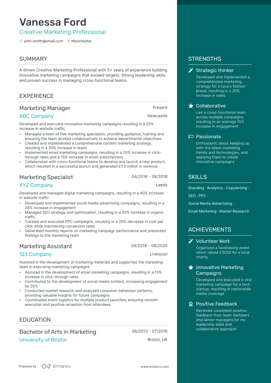 3 Creative Marketing CV Examples for 2023