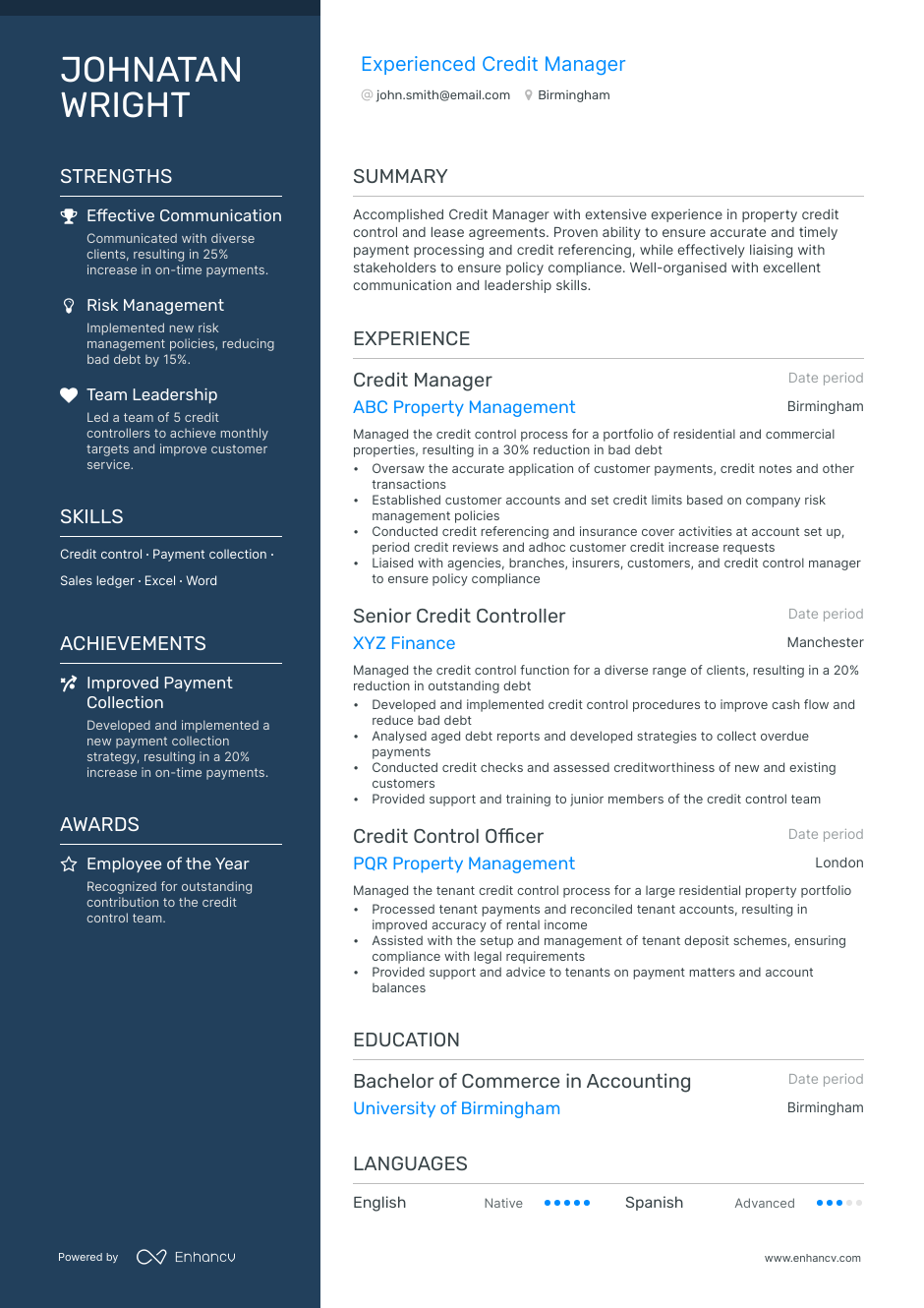 5 Credit Manager Resume Examples Guide For 2023