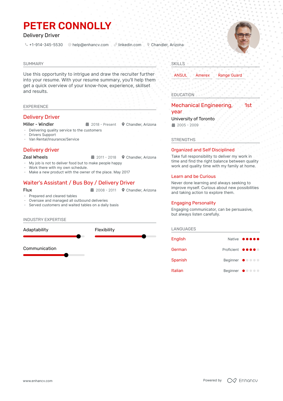 Delivery Driver Resume Job Description