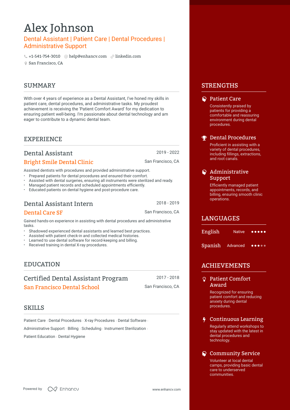 11 Dental Assistant Resume Examples & Guide for 2023