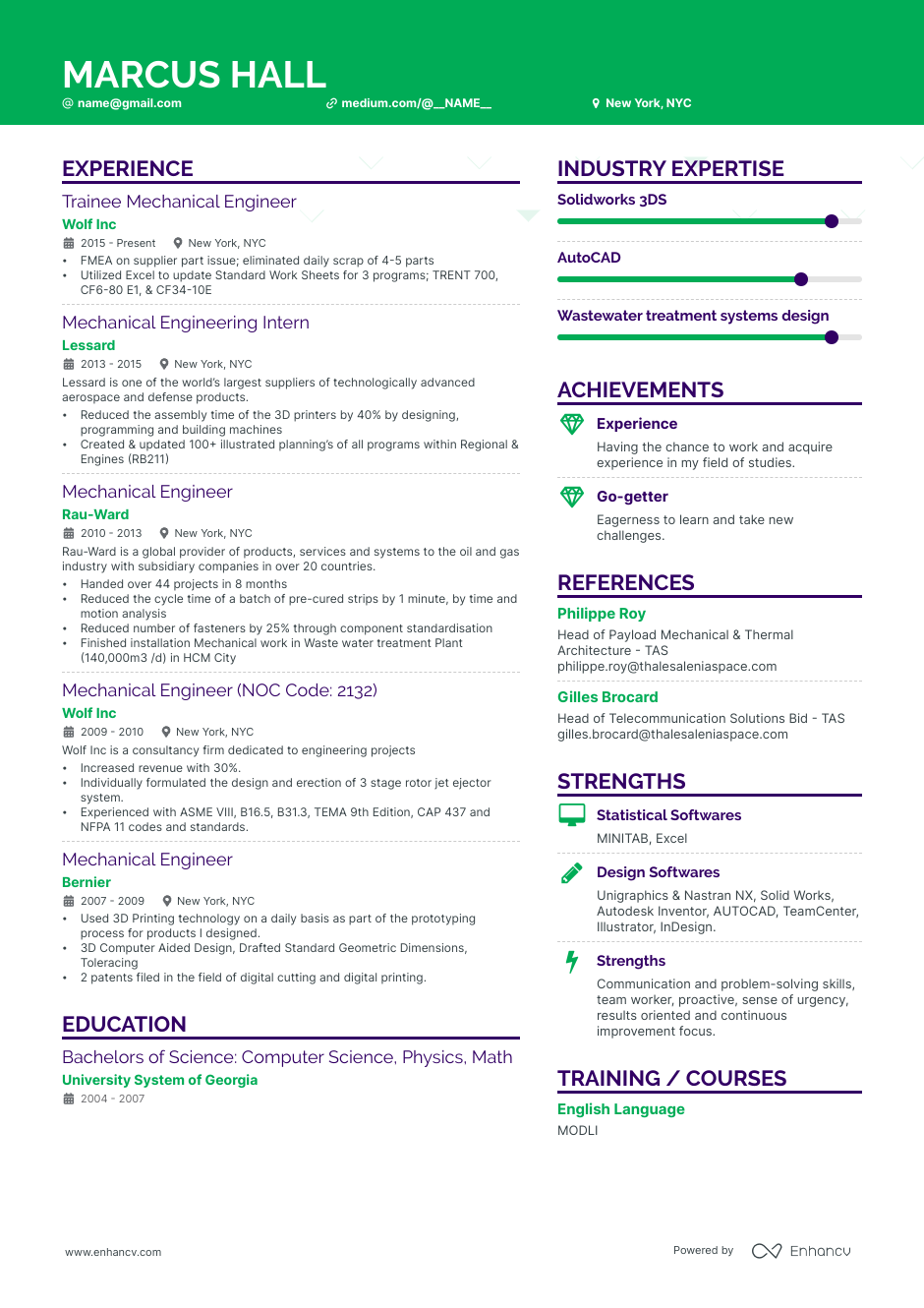 Design Engineer resume example