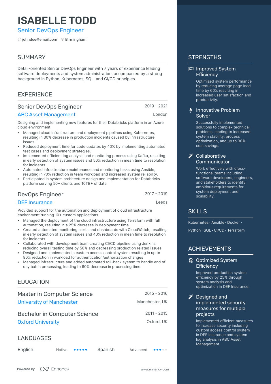 3 Devops CV Examples for 2023