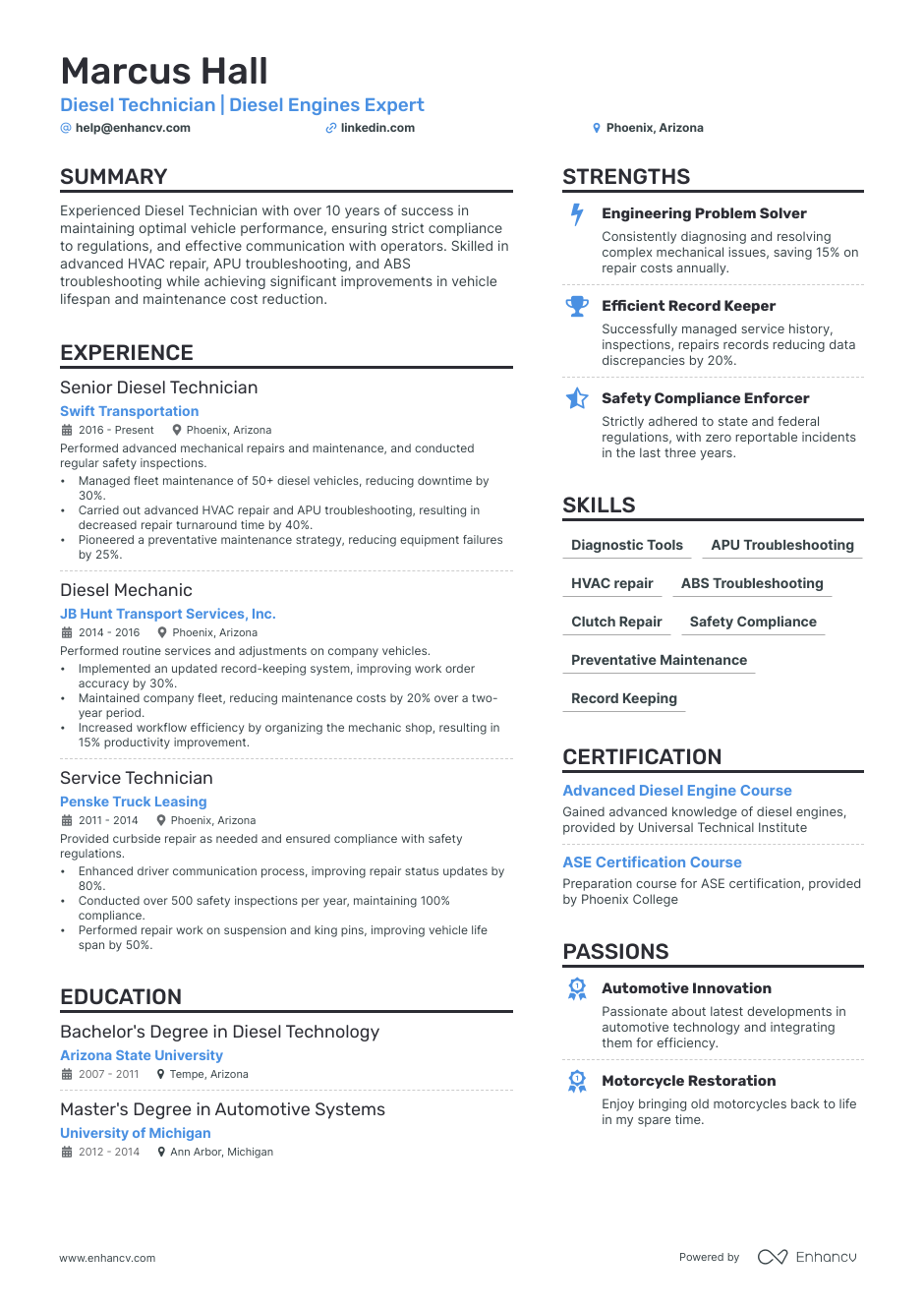 5 Diesel Mechanic Resume Examples Guide For 2023   Diesel Mechanic Resume 