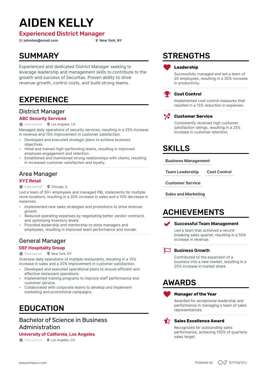 5 District Manager Resume Examples & Guide for 2023