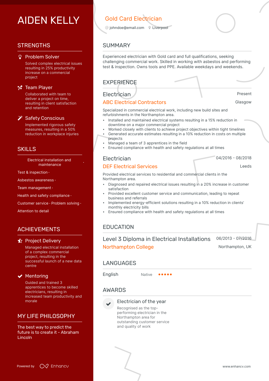 3 Electrician CV Examples for 2023