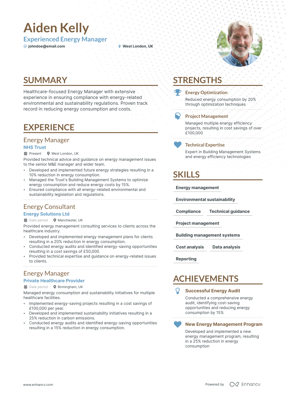 5 Energy Manager Resume Examples & Guide for 2023