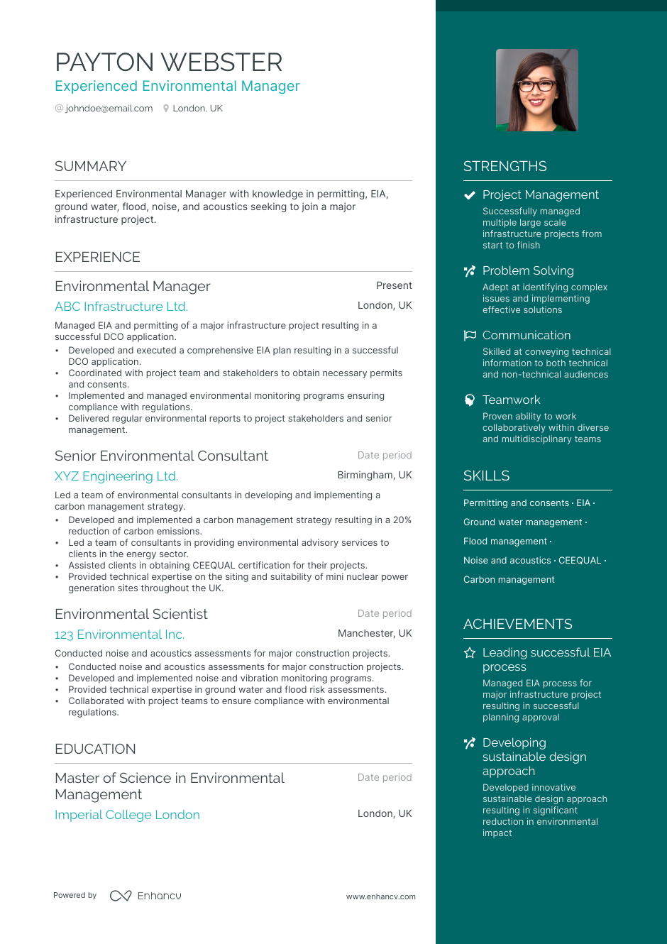 2 Environmental Manager Resume Examples & Guide for 2023