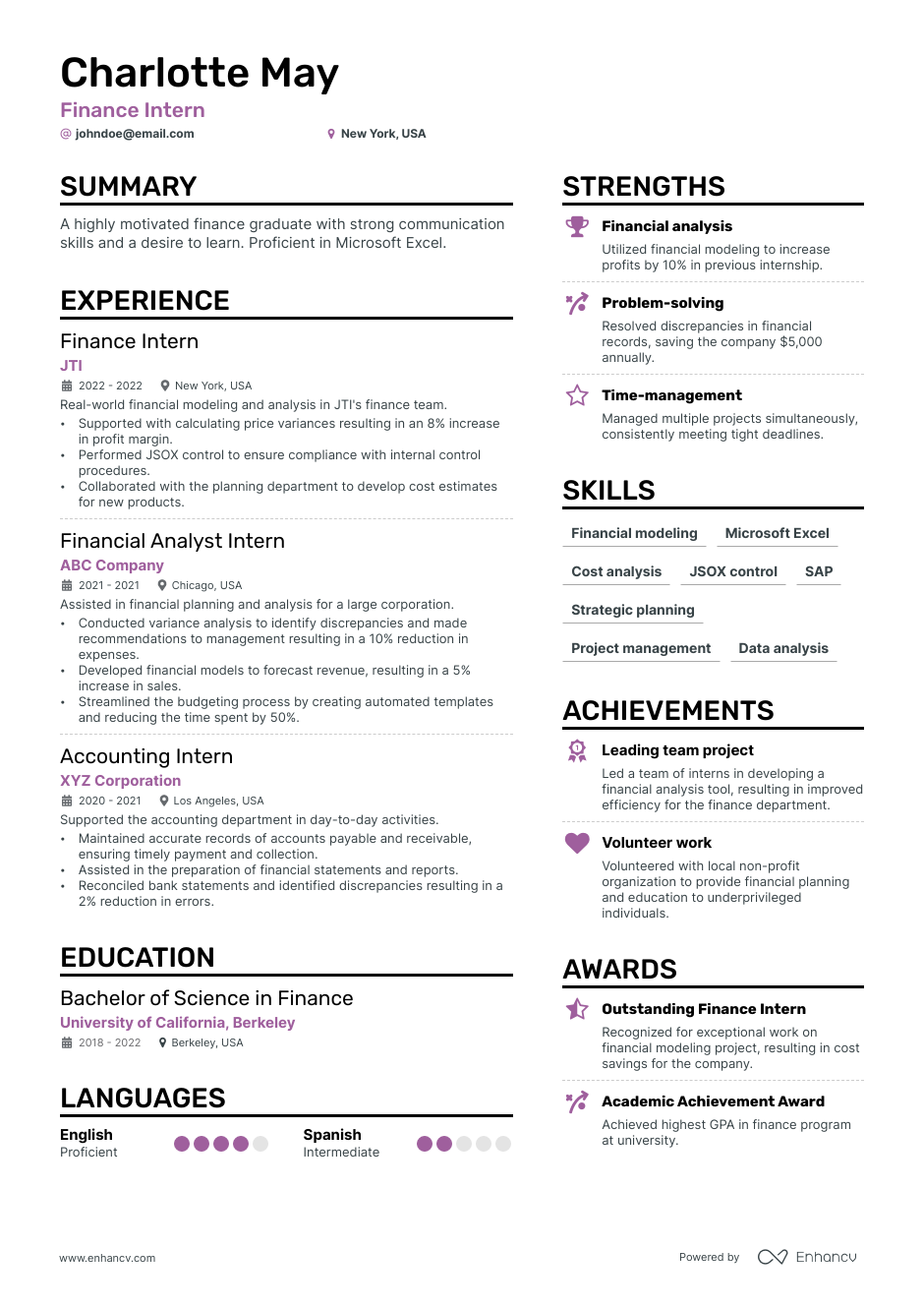 5-finance-intern-resume-examples-guide-for-2023