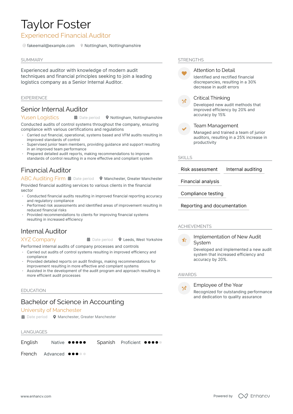 5 Financial Auditor Resume Examples & Guide for 2023