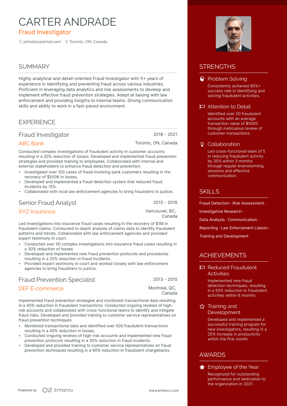 Senior Fraud And Claims Operation Representative Resume Sample