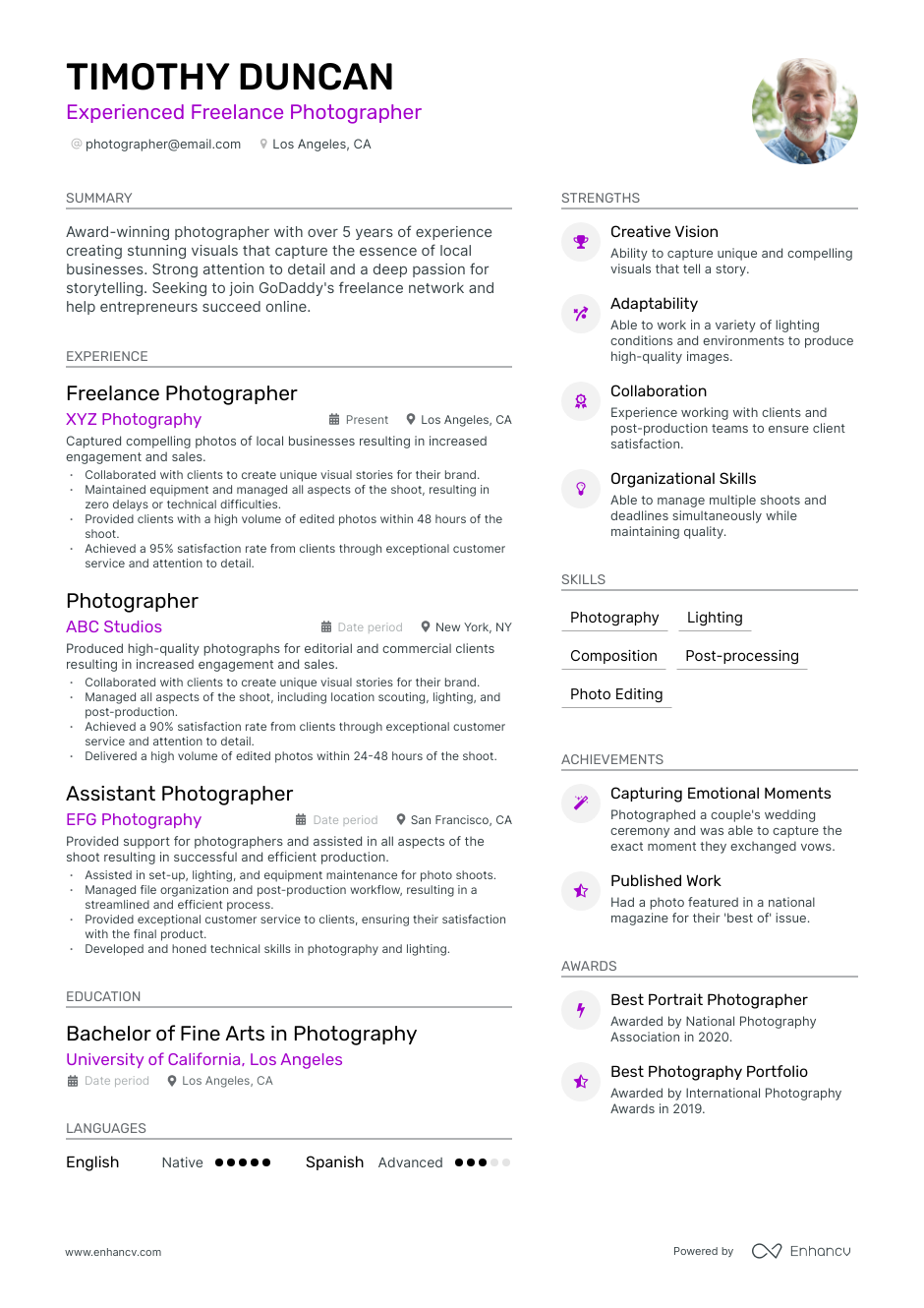 5 Freelance Photographer Resume Examples Guide For 2023   Freelance Photographer Resume 