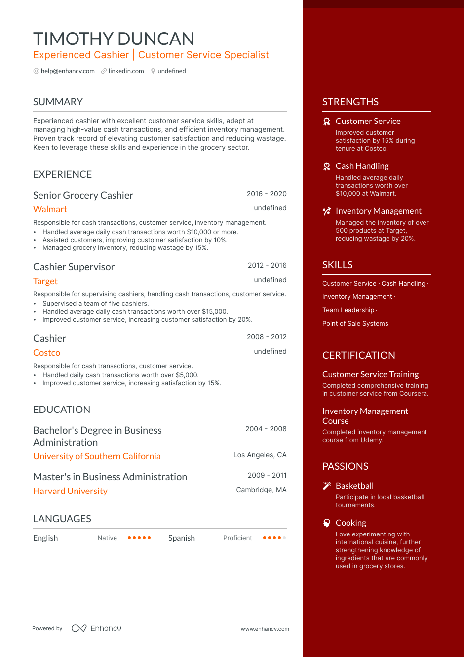 5 Grocery Store Cashier Resume Examples & Guide for 2024