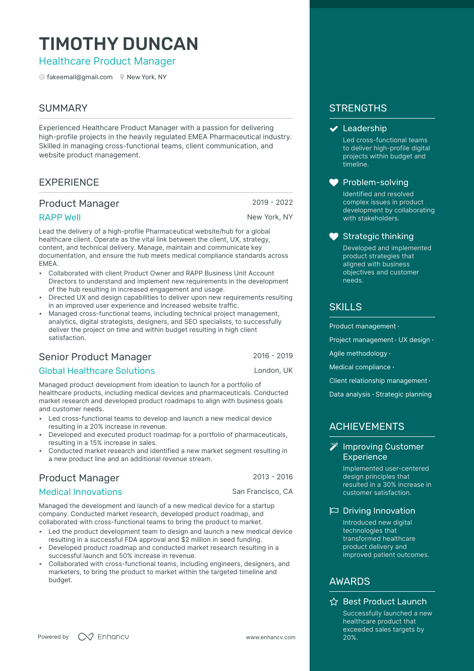 5 Healthcare Product Manager Resume Examples & Guide for 2023