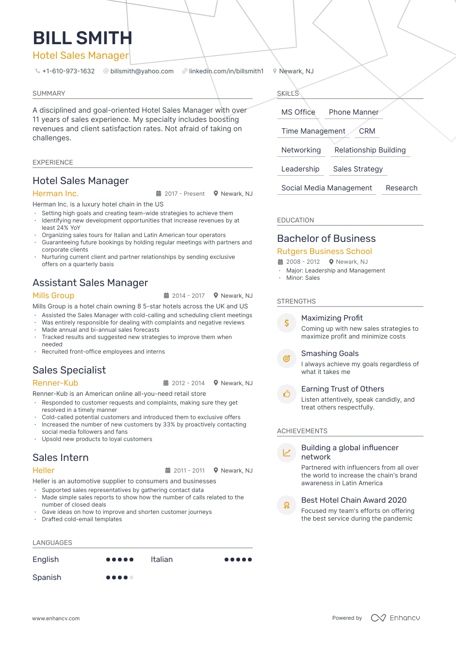 5 Hotel Sales Manager Resume Examples Guide For 2023