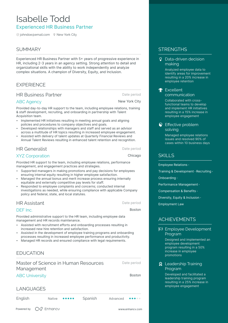 5-hr-business-partner-resume-examples-guide-for-2023