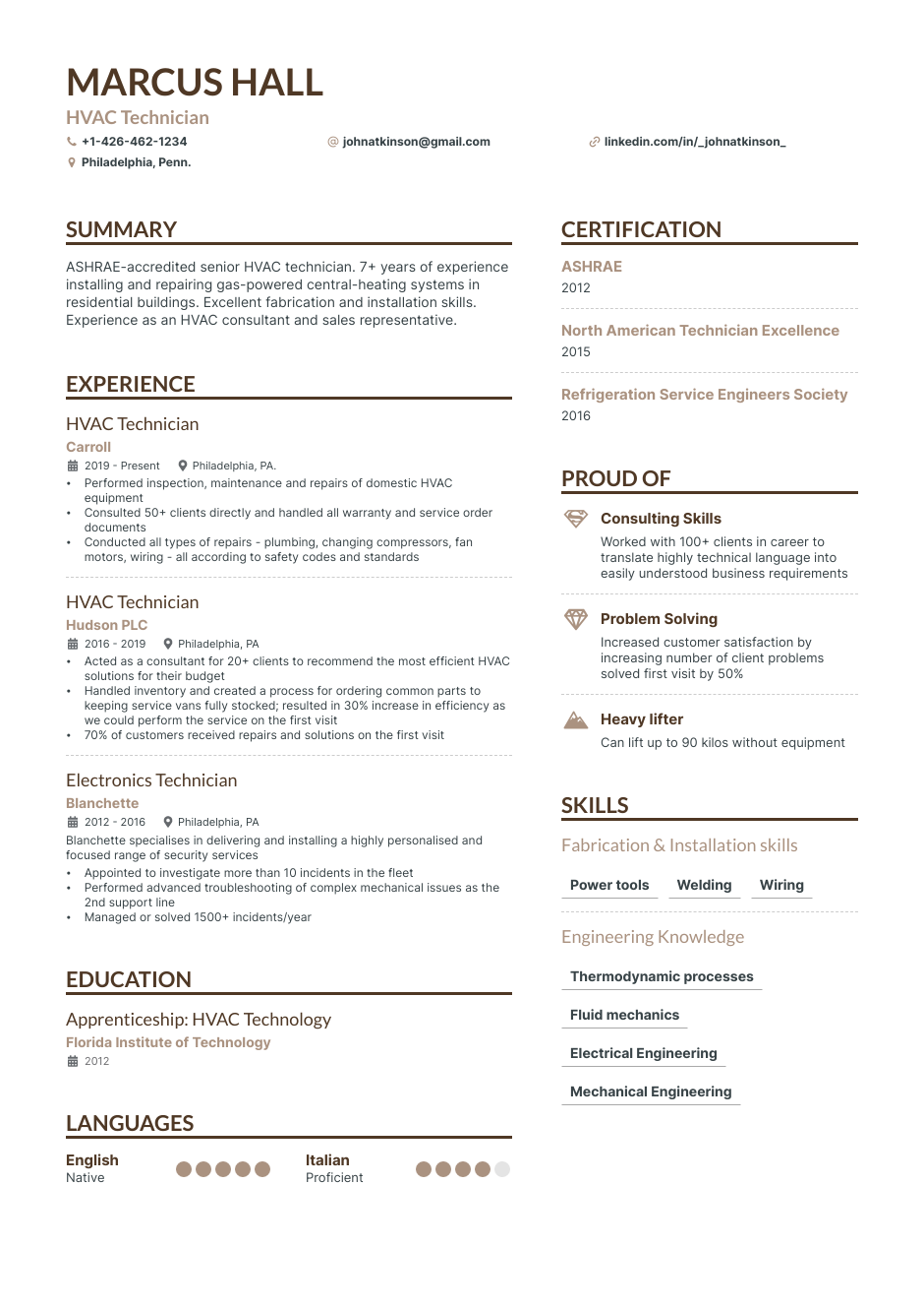 5 Hvac Resume Examples And Guide For 2023