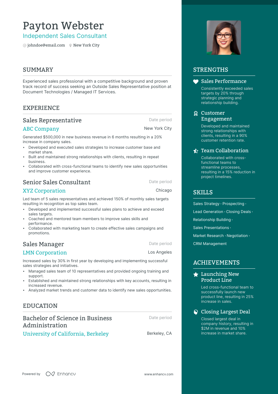 5 Independent Sales Consultant Resume Examples & Guide for 2023