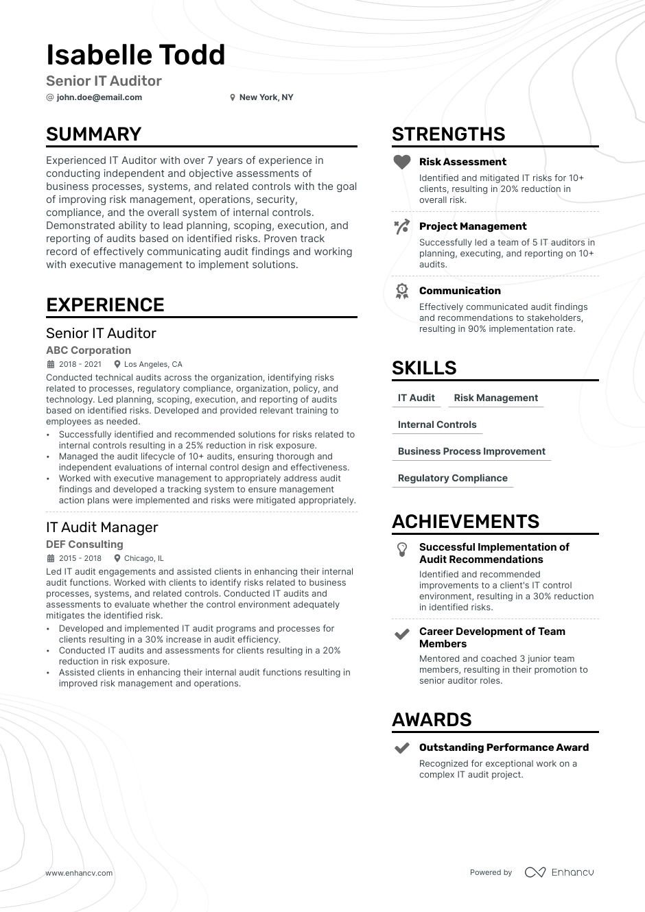 5 IT Auditor Resume Examples & Guide for 2023