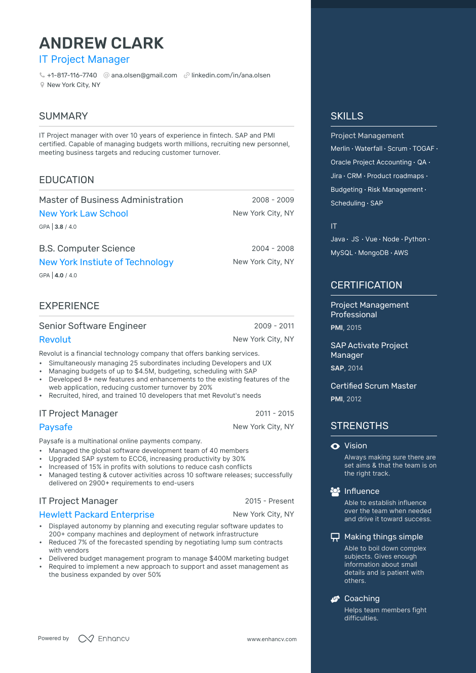 5 IT Project Manager Resume Examples & Guide for 2023