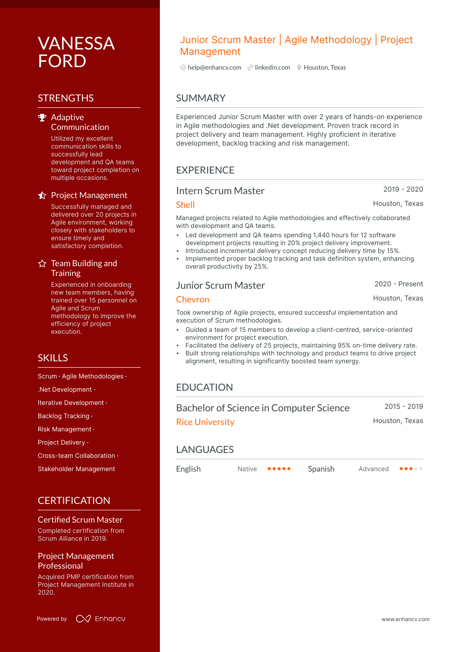 5 Junior Scrum Master Resume Examples & Guide for 2023