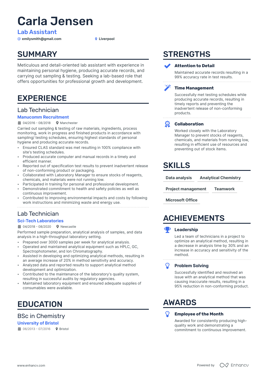 3 Lab Assistant CV Examples for 2023