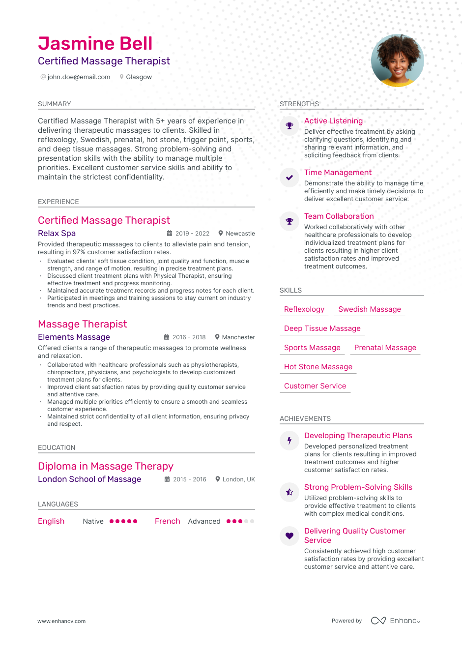 3 Massage Therapist CV Examples for 2023