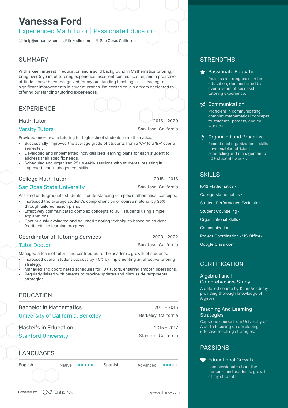 Math Coach Resume Sample