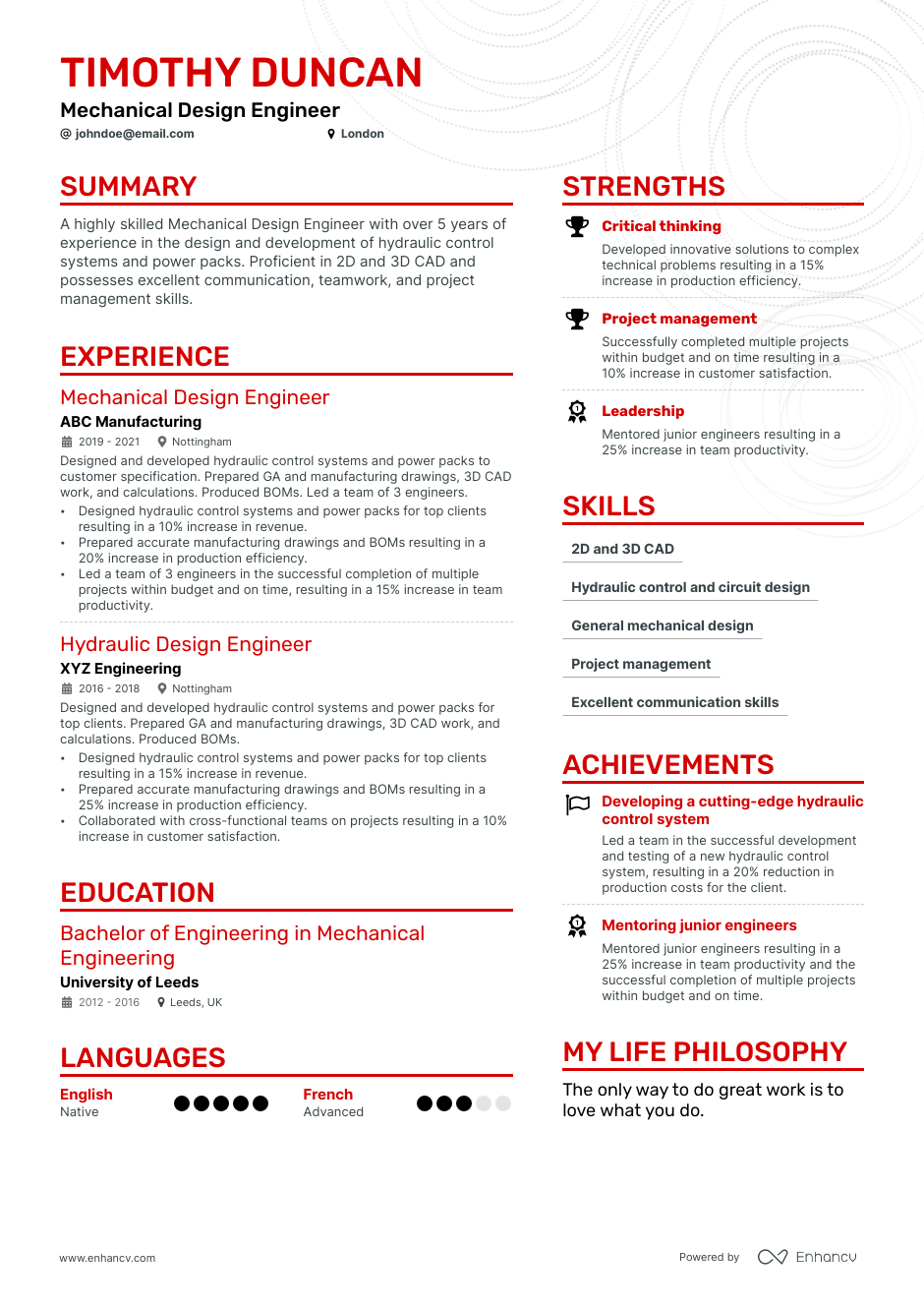 3 Mechanical Design Engineer CV Examples for 2023