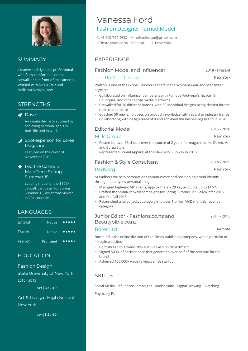 resume format model pdf