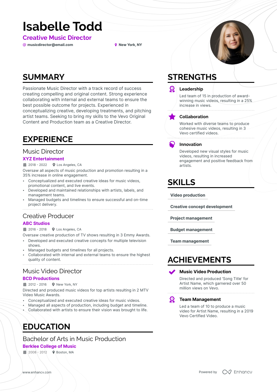 5 Music Director Resume Examples And Guide For 2023