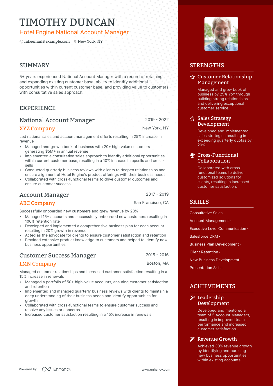 Sample Resume For National Account Manager