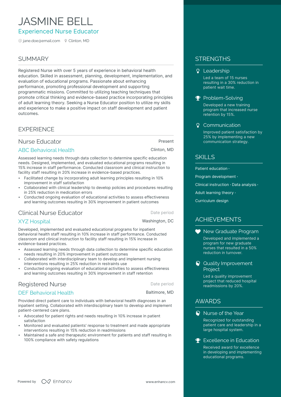 Nurse Educator Resume Examples Guide For