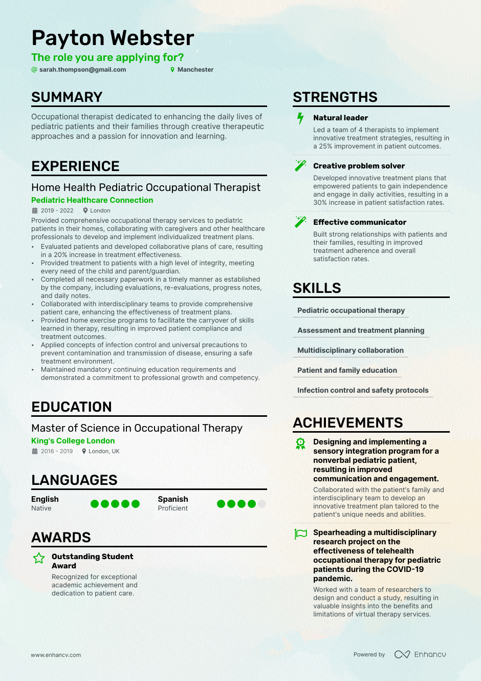 occupational therapy resume Occupational therapist resume example in 2024